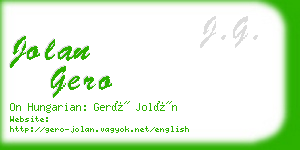 jolan gero business card